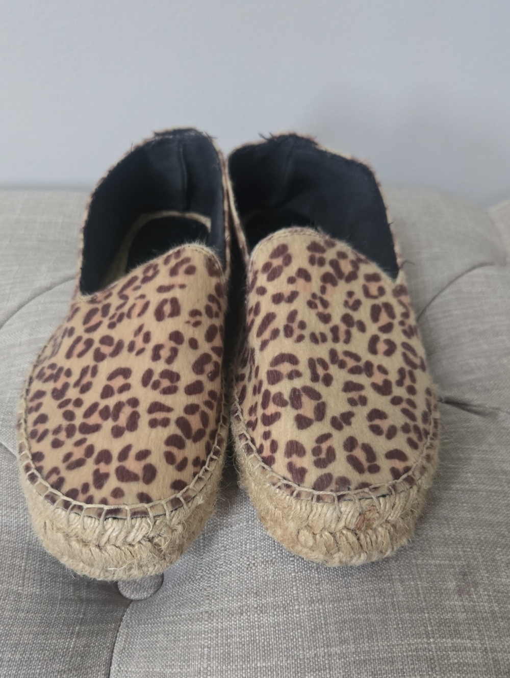 Billabong Leopard Print Espadrille Slip-On Flats - Women (No Box)